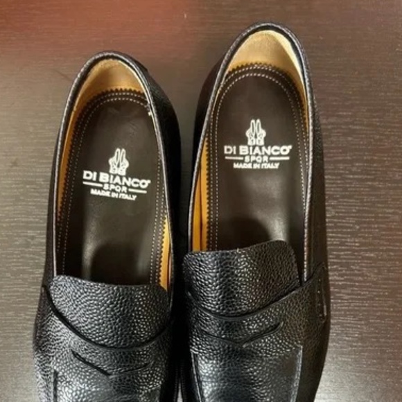 Di Bianco (SPQR) black "pebble grain" finish loafers size 9 - Picture 3 of 8